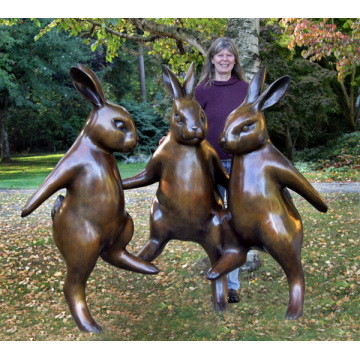 rabbit casting bronze sculpture